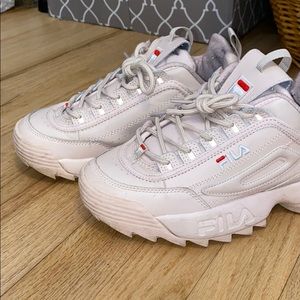 Beige/Pink Fila Sneakers